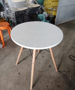 Bàn Tròn Eames Chân Gỗ Đan