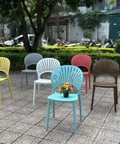 Ghế Nhựa Đúc Lưng Cánh Hoa