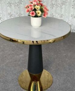 Bàn Tròn Chân Vát Mặt Đá Ceramic Có Viền
