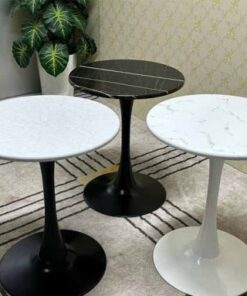Bàn Tròn Tulip Mặt Gỗ Giả Đá Phủ PVC