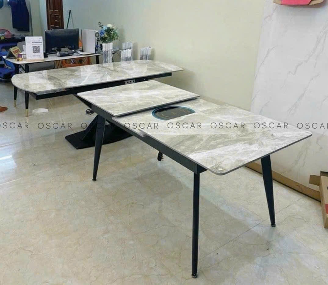 Bàn rút bếp từ 4 chân 1.4m - 1.8m Nội Thất OSCAR 4
