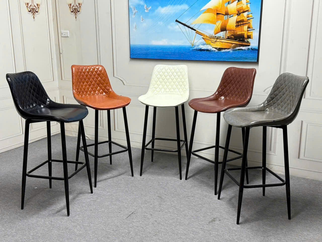 Ghế Bar Nelson Trám Chân Cố Định 2