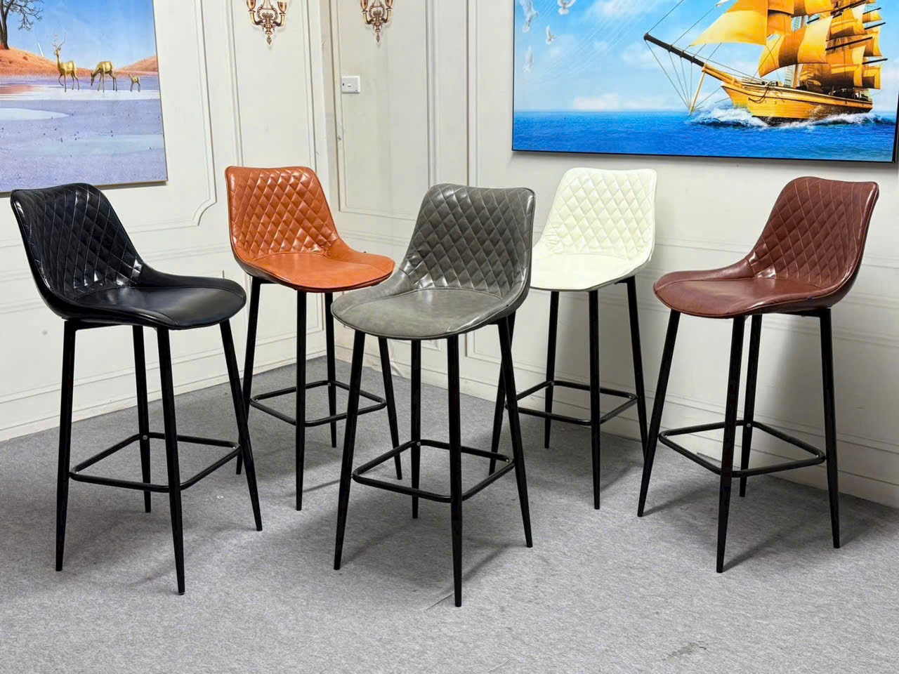 Ghế Bar Nelson Trám Chân Cố Định 3