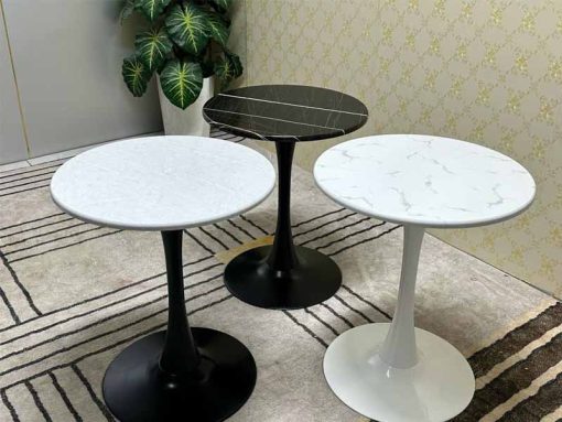Bàn Tròn Tulip Mặt Gỗ Giả Đá Phủ PVC thuộc danh mục bàn cafe