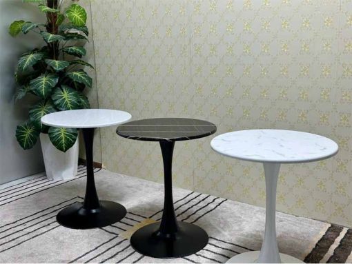 Bàn Tròn Tulip Mặt Gỗ Giả Đá Phủ PVC thuộc danh mục bàn cafe 2