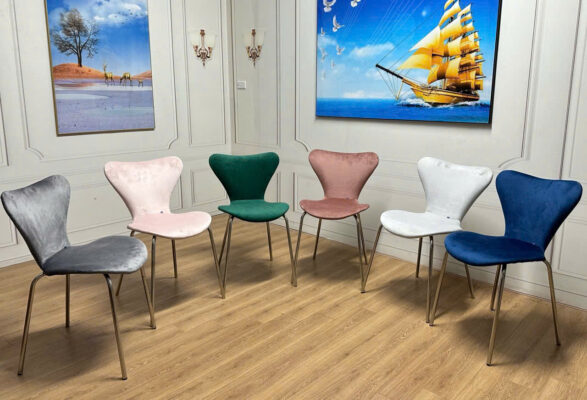 Ghế Thiên Nga Nỉ Nhung Chân Inox thuộc danh mục ghế cafe tại Nội Thất OSCAR
